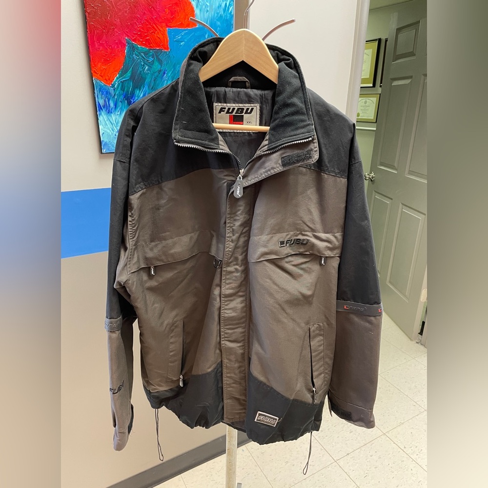 FUBU Men's Black and Gray Performance Jacket